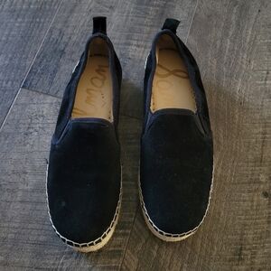 Sam Edelman Black Platform Suede Espadrilles